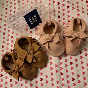 Brand New! TWO pair bundle Baby Gap Moccasins